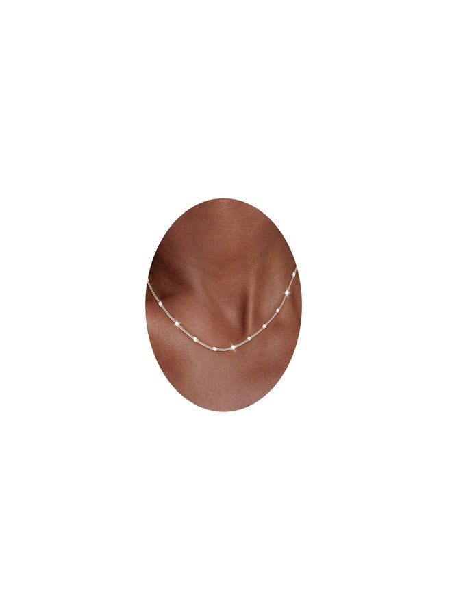 Carffordo 925 Sterling Silver Necklace Silver Chain Necklace for Women Cuban Link Chain 16 Inches Simple Dainty Necklace for Women Waterproof Trendy Jewelry Gift - Image 1